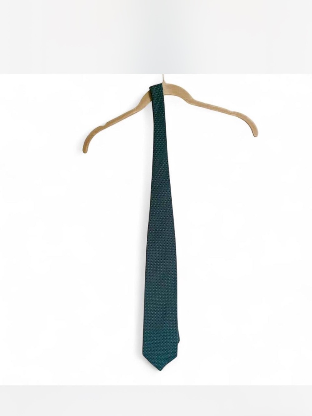 Men’s Silk Armani Collezioni Gray Green Made in Italy Tie with geometric design